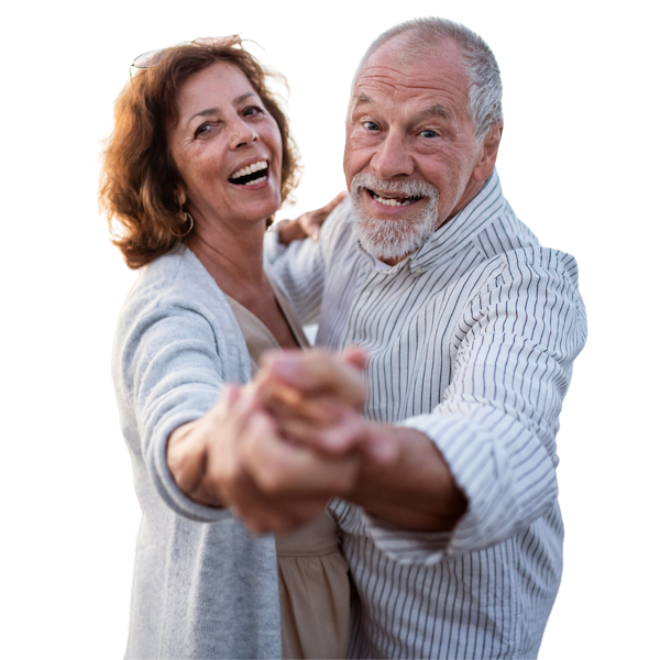 Happy Senior Couple Dancing in Dublin, CA